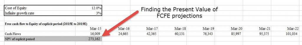 NPV FCFE Projectsions