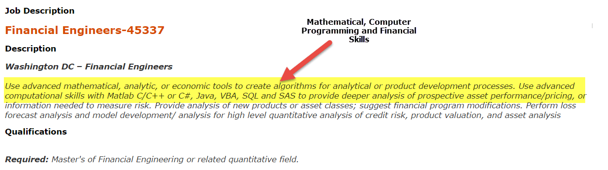 Financial Engineering Skills