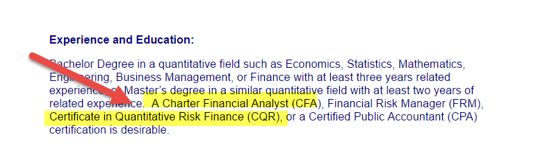 Quantitative Analyst Job Certifications