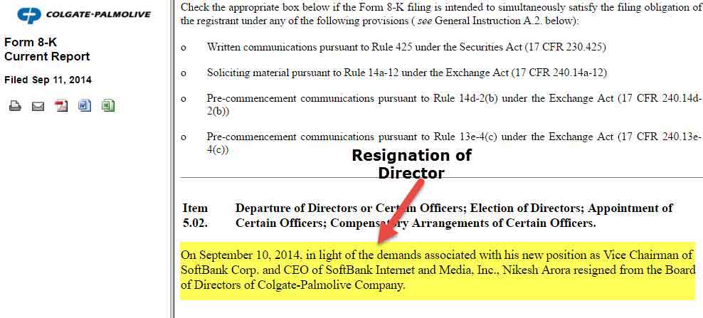 colgate-sec-filing-8k-report
