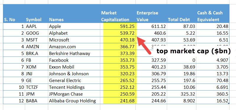 top-12-market-capitlization-firms