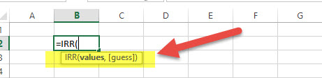 IRR - Financial Functions in Excel