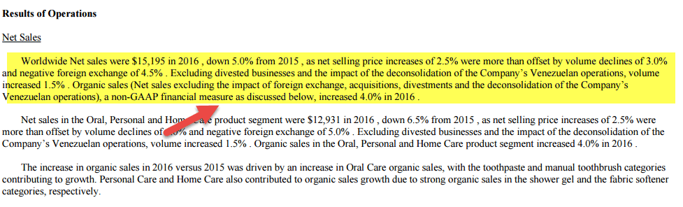 Colgate Management Discussion and Analysis - Results of Operation