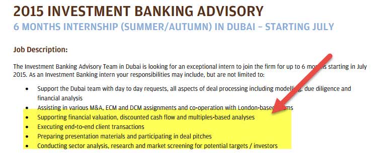 Investment Banking in Dubai - Internship