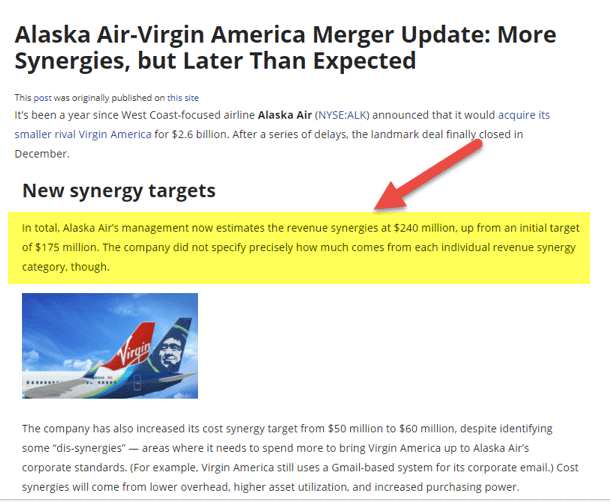 Types of Synergy - Revenue Synergy