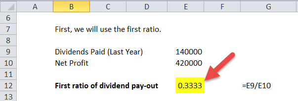 dividend pay-out ratio (first ratio)