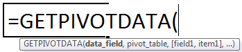 GetPivotData Function Formula