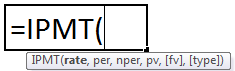IPMT formula in excel