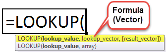 LOOKUP Function Formula
