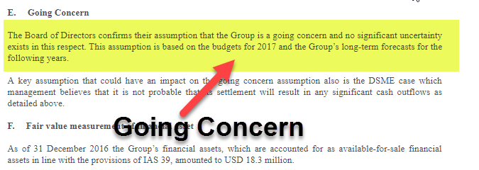 going concern concept