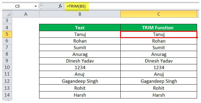 Trim function Example 1