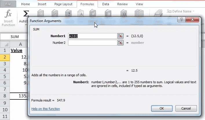 sum function third step