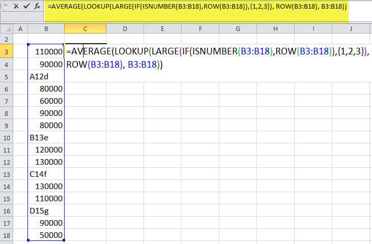AVERAGE Formula Excel Example 4-1