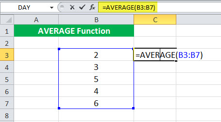 AVERAGE Function Illustration 2