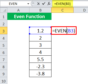 EVEN Function Example 1-1