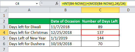 Now Excel Example 3