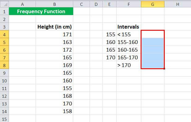 FREQUENCy Function Example 1-1
