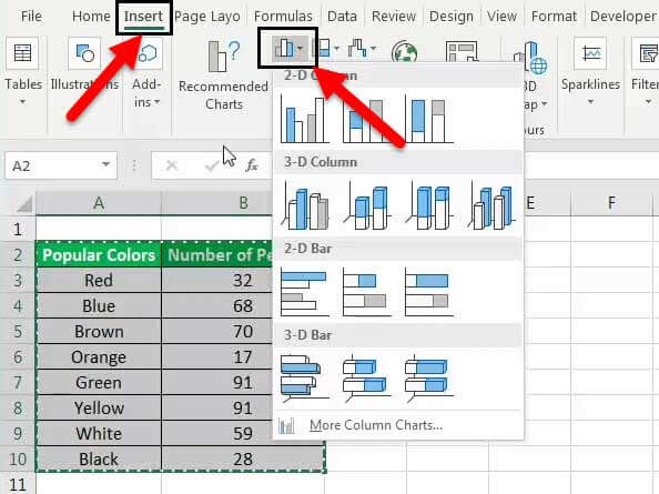 Column Chart Example 1-2