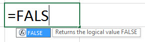 FALSE Formula in excel