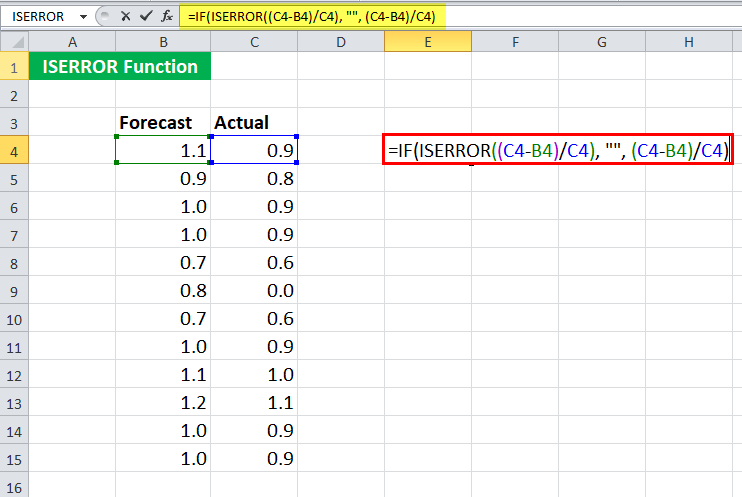 ISERROR Example 1-1
