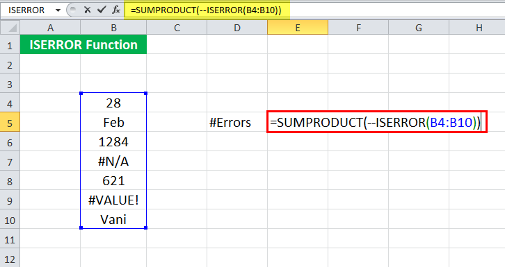 ISERROR Example 2-1
