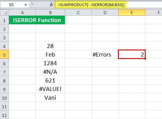 ISERROR Example 2-2