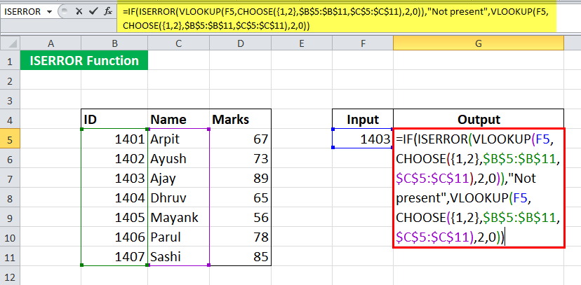 ISERROR Example 3-1