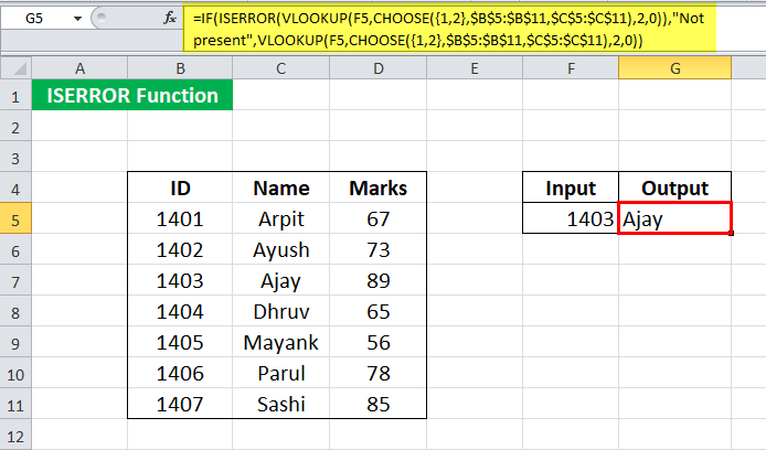 ISERROR Example 3-2