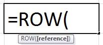 ROW Formula in Excel