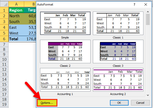 Click on AutoFormat