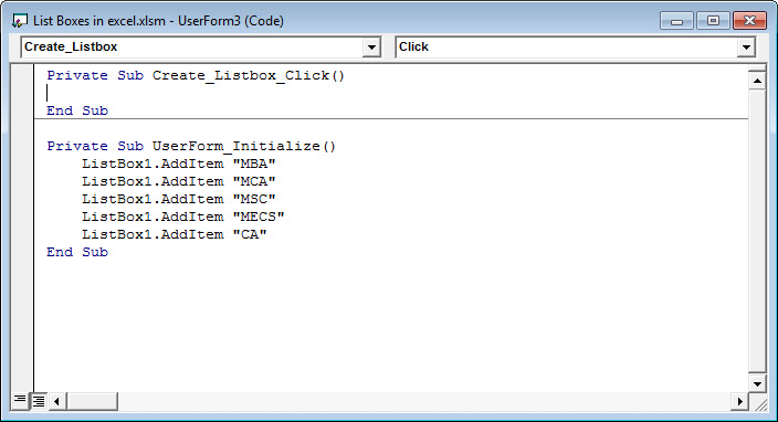 List Box in Excel 21