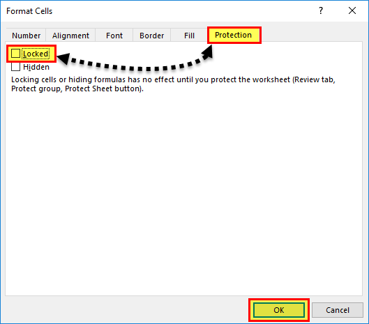 Lock cells in Excel Formula (uncheck)