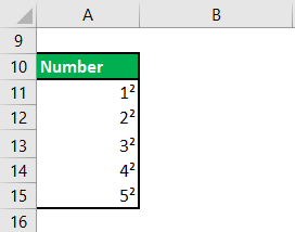 Superscript in Excel - Char Function Method 4