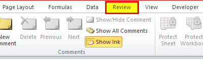 Track Changes in Excel step 1