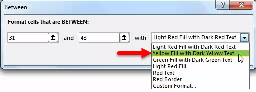 conditional formatting example 4-3
