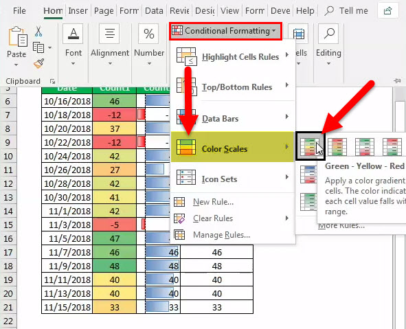 conditional formatting example 5-1