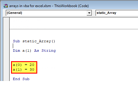 Arrays in VBA Excel 2