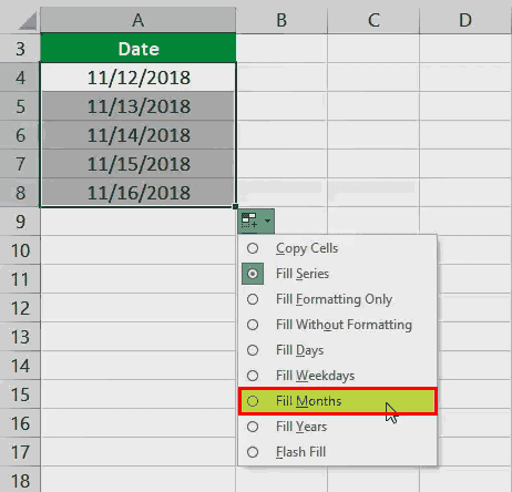 Example 3 (Fill months)