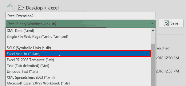 Excel Extensions (File Format 5 xlam) 2