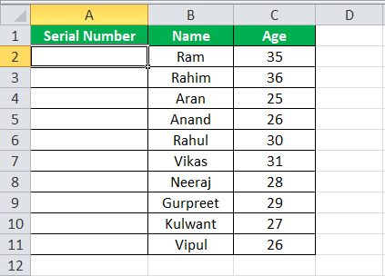 Fill the Series with Number Example 1