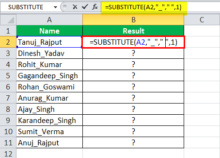 Substitute Function Example 1-1