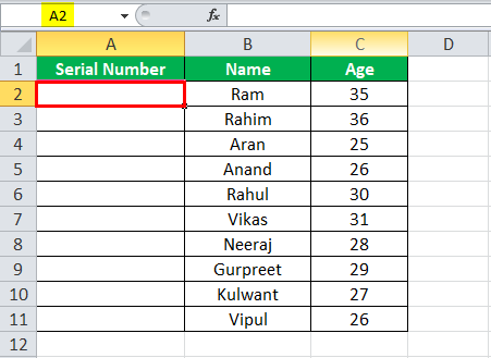 Use Row Function Example 1-1