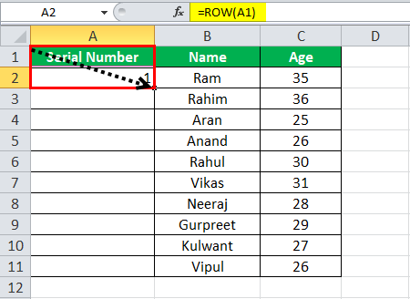 Use Row Function Example 1-4
