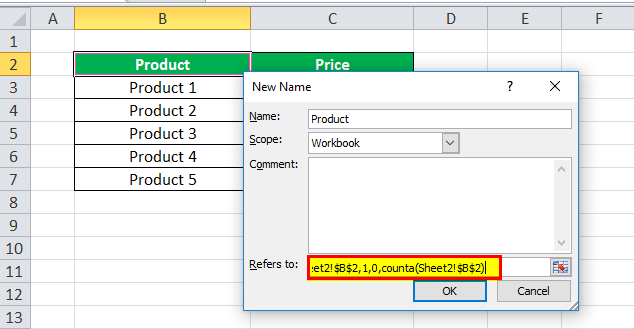 Using OFFSET Function example 1-6