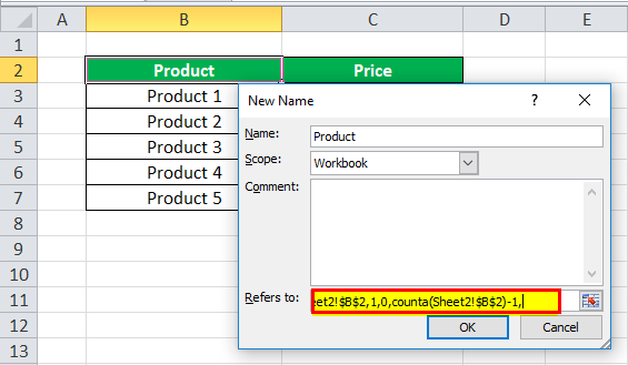Using OFFSET Function example 1-7