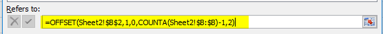 Using OFFSET Function example 10