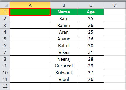 Using Offset() Function Example 1