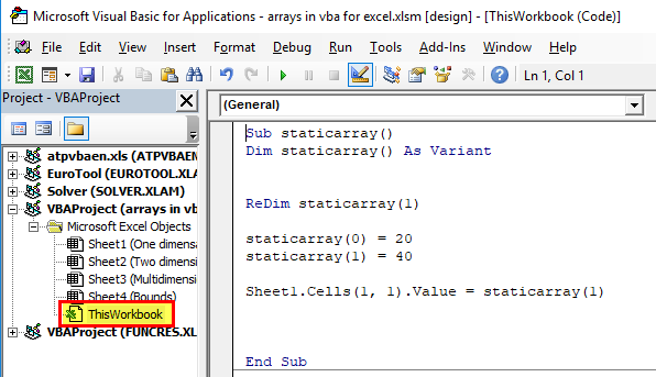 VBA Editor in Excel