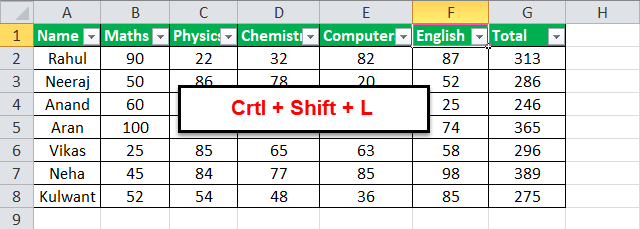 auto filter example 1-1