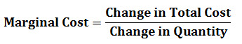 marginal cost formula
